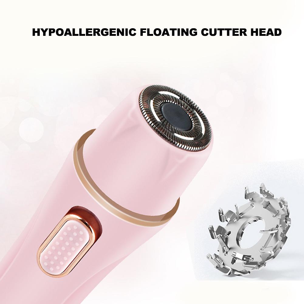 4 In 1 Electric Hair Shaver Epilator Portable Eyebrow Nose Hair Trimmer Pink (USB Charging)