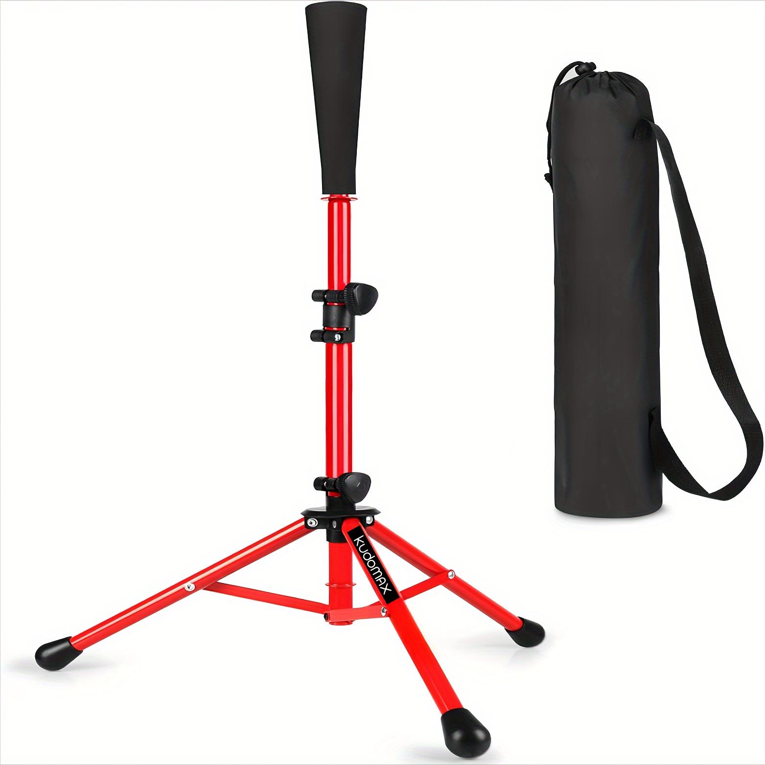 

Portable Baseball Softball Batting Tee Steel Adjustable Height Sturdy Tripod Stand for Outdoor Training with Carry Bag красный