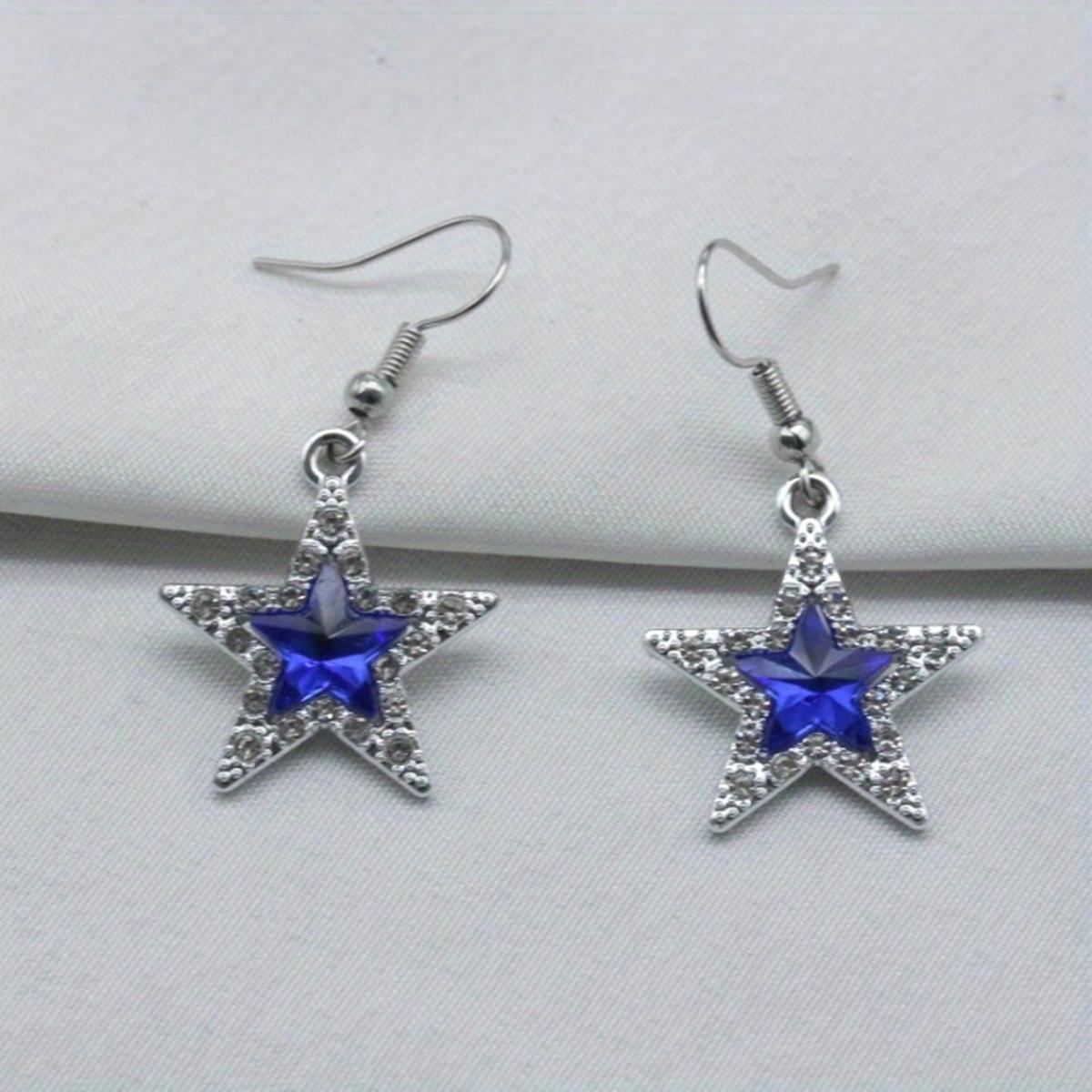 

3 шт. Серьги-подвески со стразами в виде звезды, Ожерелье, Модный милый стиль Y2K, Женский подарок для свиданий, Винтажный готический шарм, Набор украшений с пентаграммой, Аксессуар