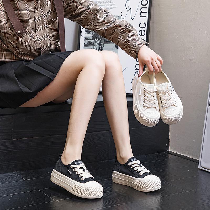 Mesh breathable little white shoes women's bag head thick-soled casual board shoes summer thin non-slip and wear-resistant shallow mesh shoes