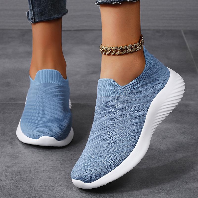 Women's casual shoes spring and summer fly-woven sports casual shoes comfortable mesh one-pedal light soft-soled women's shoes
