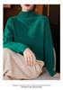 Women's Autumn/Winter Wool Pullover Sweater - Half-High Collar, Irregular Lines, Casual, Thickened Base Layer