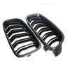 F30 Grill, Front Hood Kidney Grille For-BMW 3 Series F30 F31 F35 2013- (Double Slat Matt Black Grill, 2-Pc Set)