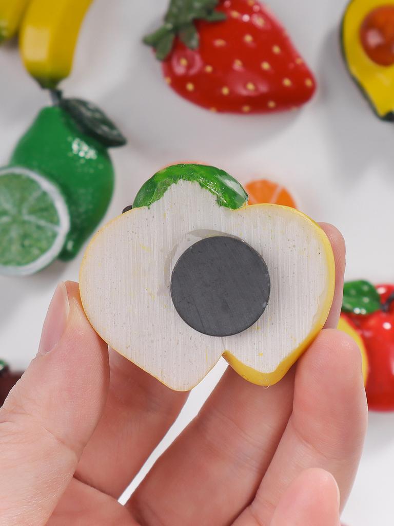 1 Set of Fruit-Themed Resin Ornaments (10 Pieces), Realistic and Cute Design, Perfect for Home Decor, , Kitchen Decoration