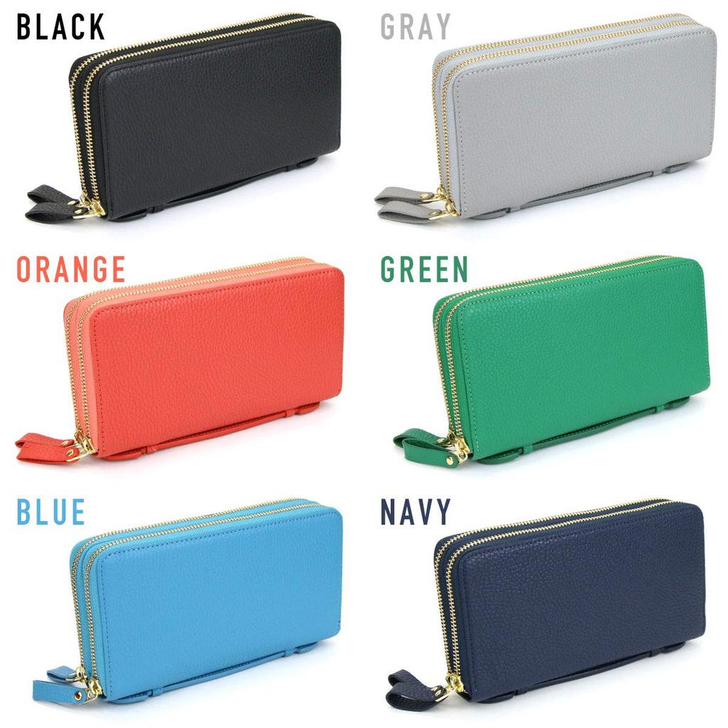[PROG] Long Wallet with Round Zipper, Accordion Wallet, Garcon, Holds 39 Cards, Shrink Leather, Genuine Italian Leather, MJ6145