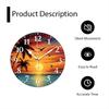 Sunset Wall Clock Non-Ticking Silent Clocks Battery Operated Analog Decor Clock for Home-Beautiful Sunset Over The Ocean with Palm Trees and Birds