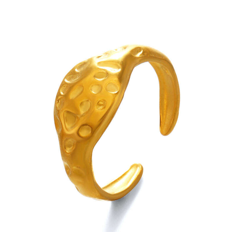 Simplicity Stainless Steel Hammer Texture Rings For Women Men Fashion Casual Sport Waterproof Opening Rings Jewelry Accessories