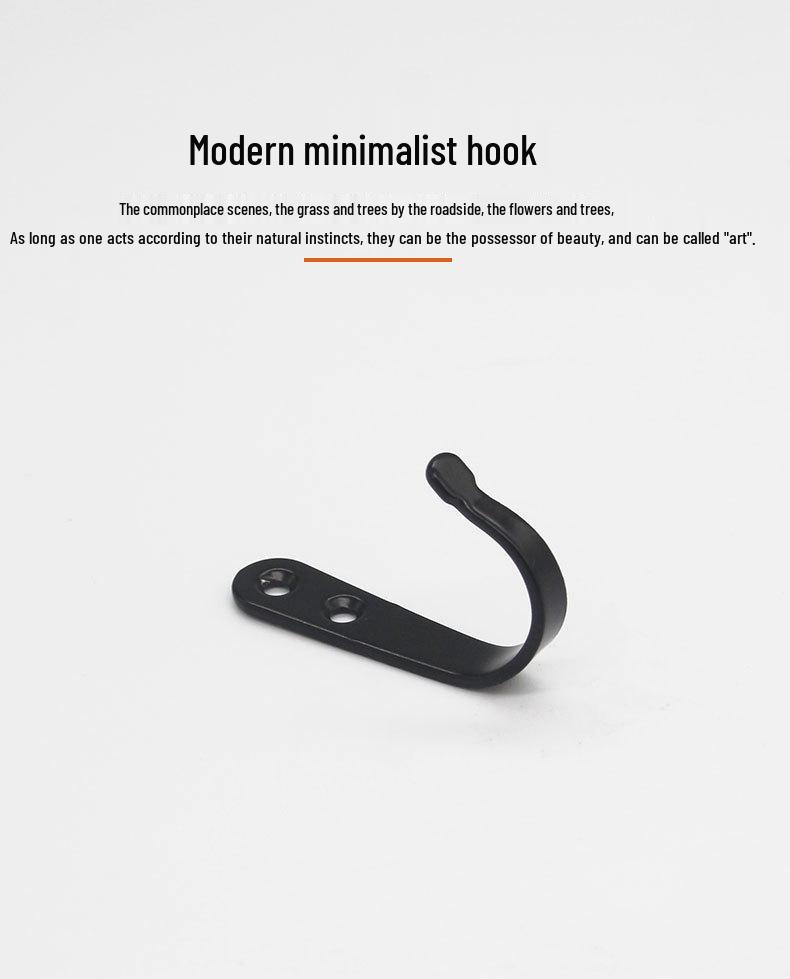 Shangli Modern Black Wrought Iron Wall Hook for Cabinets and Wardrobes