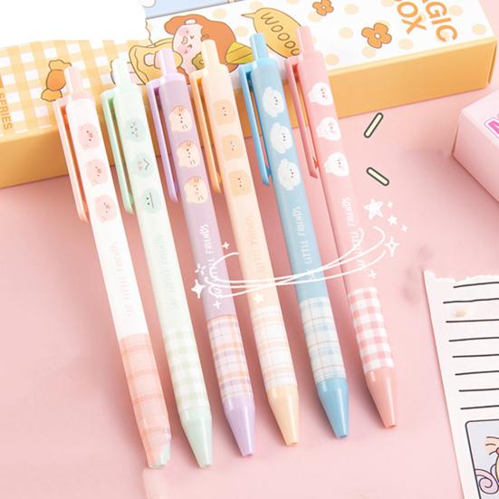 Gel Ink Pen Set with 2 Refills DIY Sticker 0.5MM Fine Point Retractable Pen Quick Drying Smooth Writing Pen School Stationery Student Gift