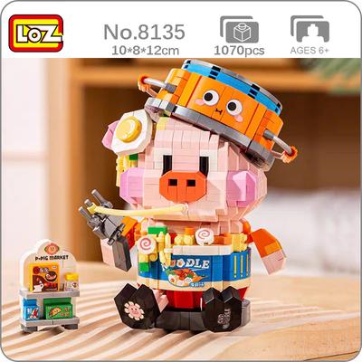 LOZ 8135 Animal World Mořské plody Instantní nudle Trh s jídlem pro prasata Domácí kutily Mini diamantové bloky Cihly Stavebnice pro děti Bez krabice