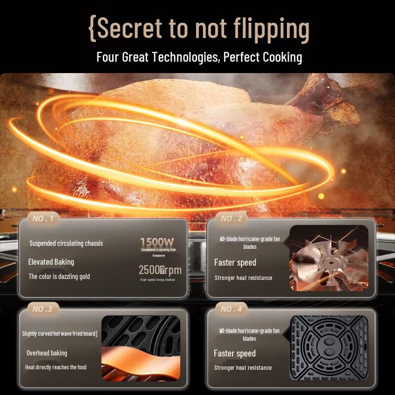 Bear 5L Automatic Steam & No-Flip Air Fryer