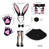 Rabbit Ears Headband Collar Bowtie Cuff Bunnies Tail for Halloween Cosplay Party Easter Bunnies Costume Set for Women
