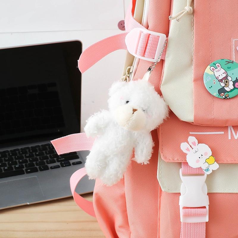 School bag four-piece school bag female versatile primary school student backpack tote bag fashion color matching large-capacity junior high school