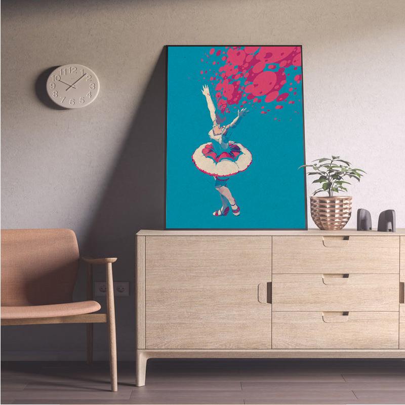 Affiche de dessin animé bleu parfait, impression d'image de dessin animé japonais, Vintage, chambre familiale, Bar, café, décoration murale d'art esthétique