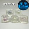 Luminous Heart-shaped Maltose Squeeze Toy Shine At Night Squishy Mochi Decompression Toy Soft Slow Rebound Toy Christmas Gifts
