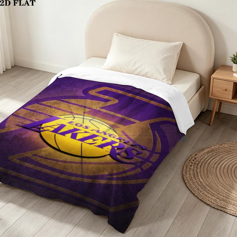 Los Angeles Lakers Print Flannel Blanket, High quality Comfortable for All Seasons, Home Decor, Warmth and Comfort, Perfect for Christmas Gifts