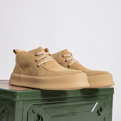Trend Martin Stiefel Herren Britisch Retro Herbst und Winter Mattleder Dicksohlige Werkzeugstiefel Fleece Warm Lässige Board Schuhe