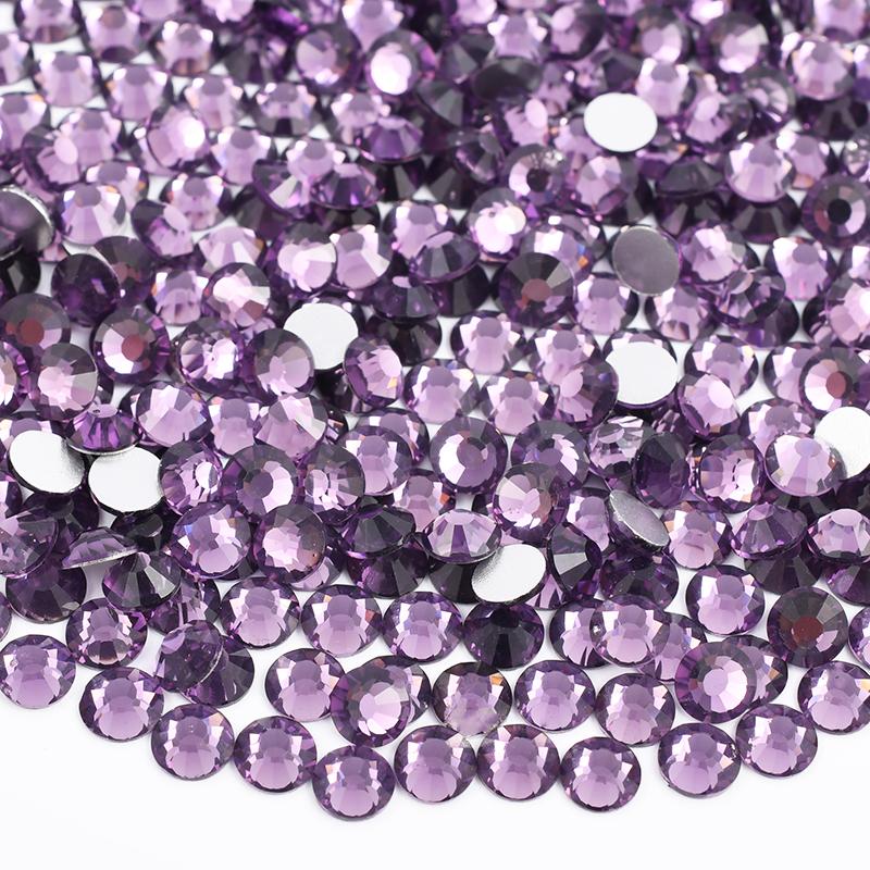 Glitter SS6 SS12 SS16 SS20 Light Rose Flat Back Crystal Stones Applique Non Hotfix Strass Glass Nail Rhinestone for DIY Craft
