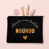 Thank You for Caring for Me As A Nanny French Print Cosmetic Bag Travel Toiletry Organizer Bags Women Makeup Bag Gift for Nounou