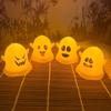 Luminous Halloween Ghost Lamp Plastic Mini Ghost Light Creative LED Candle Light  Yard Decor