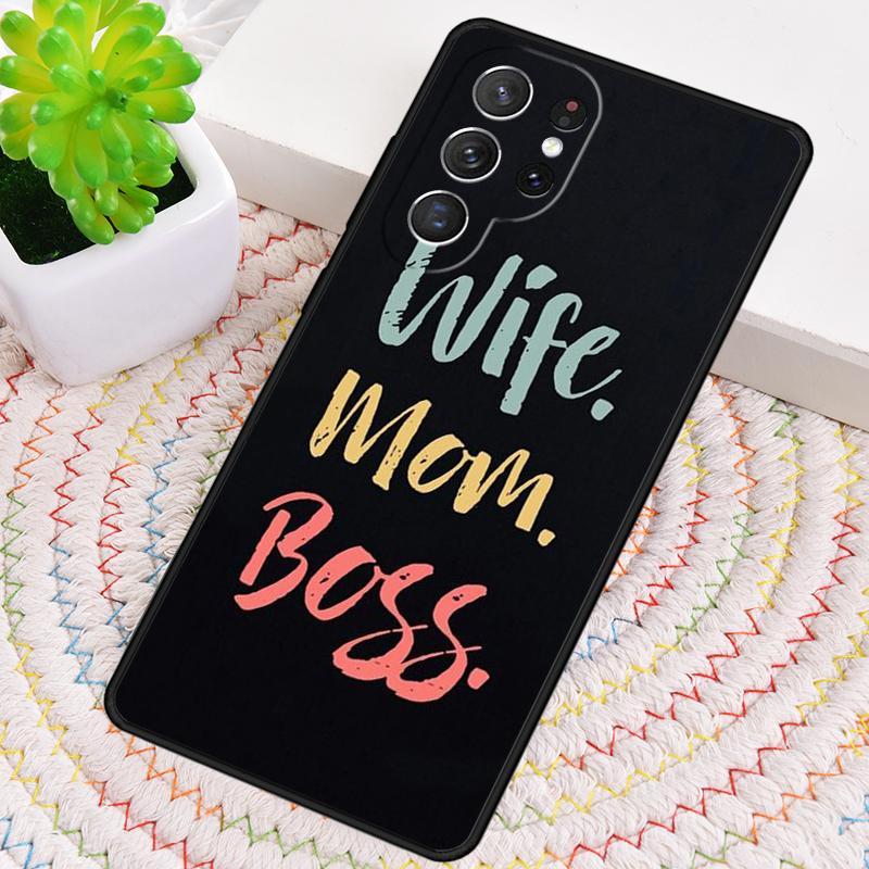 Wife Mom Boss Quotes soft TPU Phone Case For Samsung Galaxy note 10 pro S26 S25 S24 S23 S22 Ultra Plus S21 FE S20 Cover