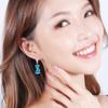 Aqua Blue Pink White Zircon Animal Earring Female Cute Small Cat Hoop Earrings For Women Trendy Silver Color Bridal Jewelry Gift