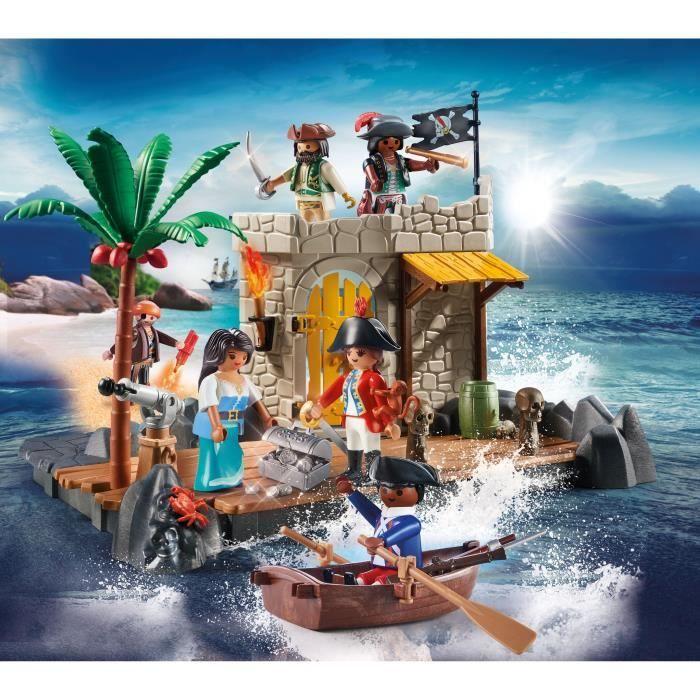 PLAYMOBIL - 70979 - My Figures: Ilôt Des Pirates - Figurine - Combinez Vos Personnages Histoire & Imaginaire