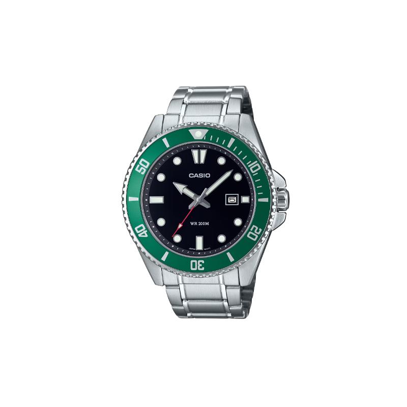 

Casio all-metal series-disc 200 meters waterproof quartz movement stainless steel strap Japanese and Korean watch men s watch black dial MDV-107D-3A чёрный