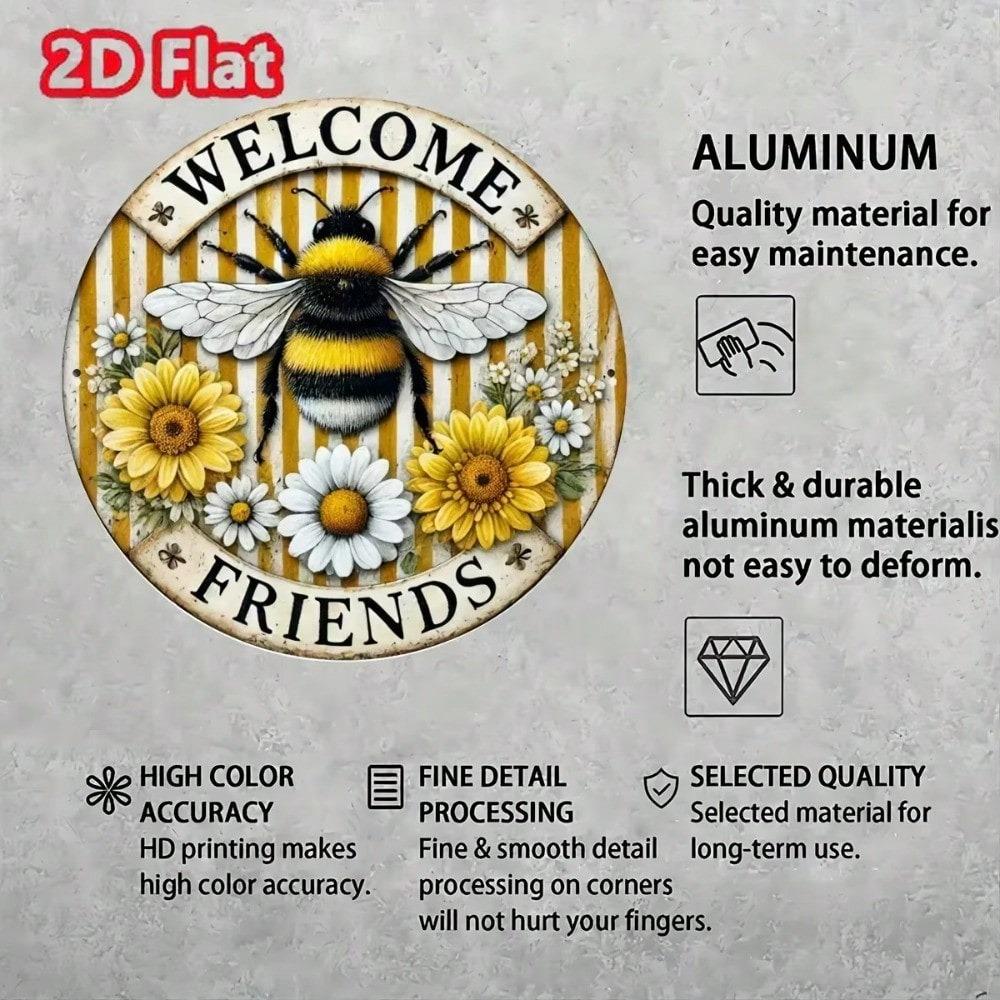 Vintage Bee Metal Tin Sign for Home Bar Cafe Halloween Wall Decor