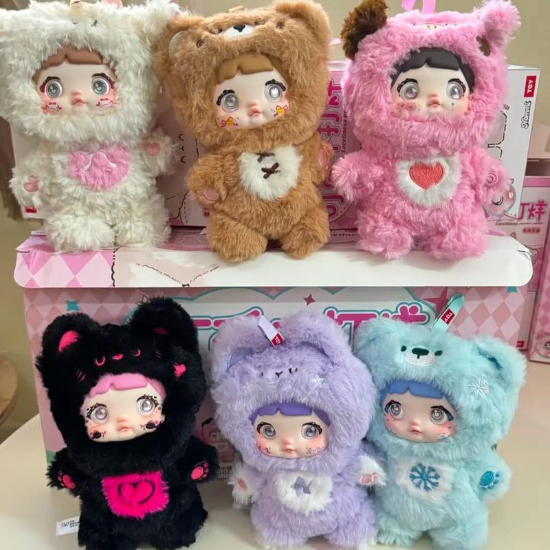 Nommi Cute Non Closing Plush Series Blind Box Doll Ornament Trendy Play Bag Pendant Girl Gift Festival Surprise Collectibles