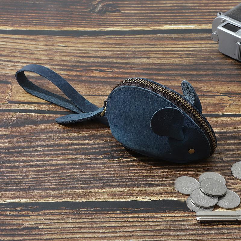 Genuine Leather Coin Purse Cartoon Key Case Multi-functional Hand-held Storage Bag Small Wallet