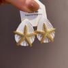 Personality Starfish Ear Studs Oil Drip Copper Star Dangle Earrings Starfish Shell Earrings  Daily