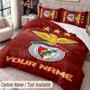 Benfica FC Printed Bedding Set Custom Name Text 1 Duvet Cover 2 Pillowcases For Bedroom