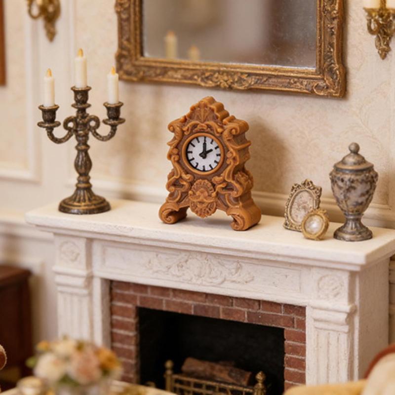 1Pcs Vintage Style Table & Floor Clocks 1:12 Scale Dollhouse Miniature Clock For Doll House Decor Diy Accessories