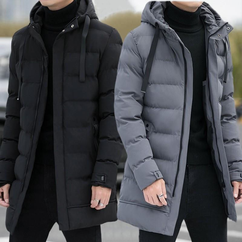 Winter Warm Long Outwear Hooded Mid Length Hooded Men Warm Coat Winter Jacket Fashion Parka Overcoat