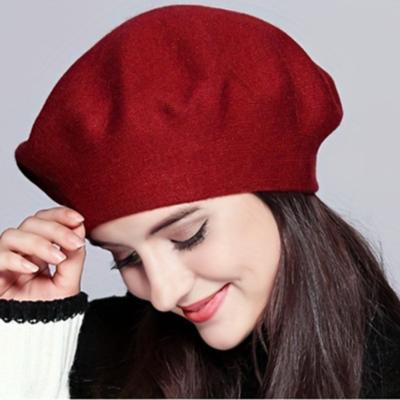 Bérets d'hiver pour femmes, nouvelle mode, couleur unie, flexible, en laine tricotée, chapeau chaud sans tête