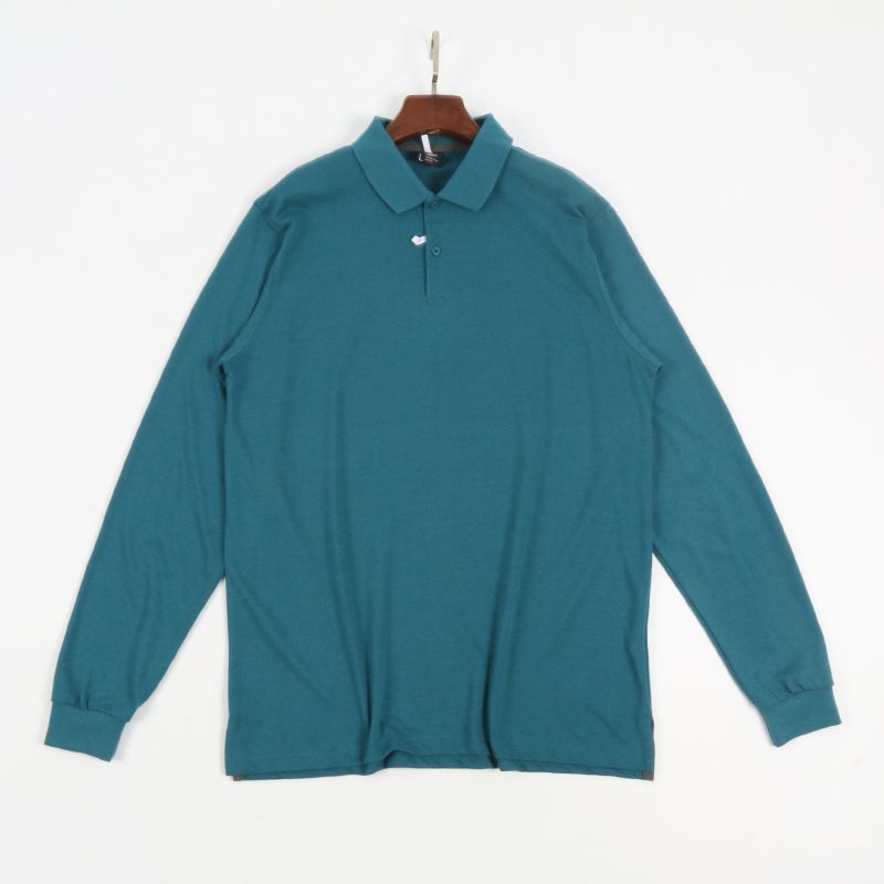 

Сетчатая экспортная повседневная футболка с длинным рукавом, топ, рубашка-поло Malachite green 3XL