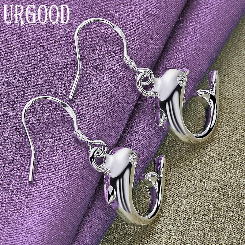 Orecchini a cerchio con ciondolo a forma di delfino in argento sterling / Orecchini a cerchio con ciondolo / Orecchini a forma di delfino / Orecchini a cerchio da 14 mm