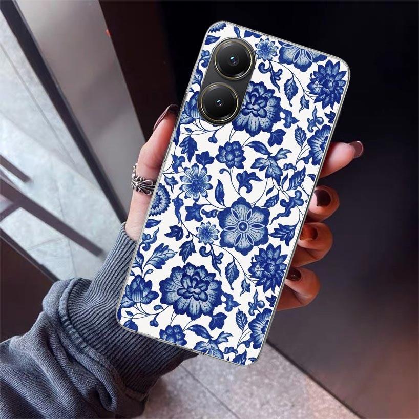 Blue And White Porcelain Phone Case For Xiaomi Poco X7 X6 X5 Pro F7 Ultra Redmi 15C 15 13 13C 12 12C 10 10A 10C 9 9A 9C 9T Shell