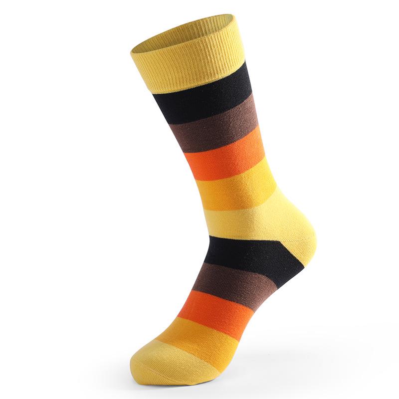 

Men s Striped Knee-High All-Cotton Socks, Plus Size, Casual European & American Style. Fits shoe size 42-48