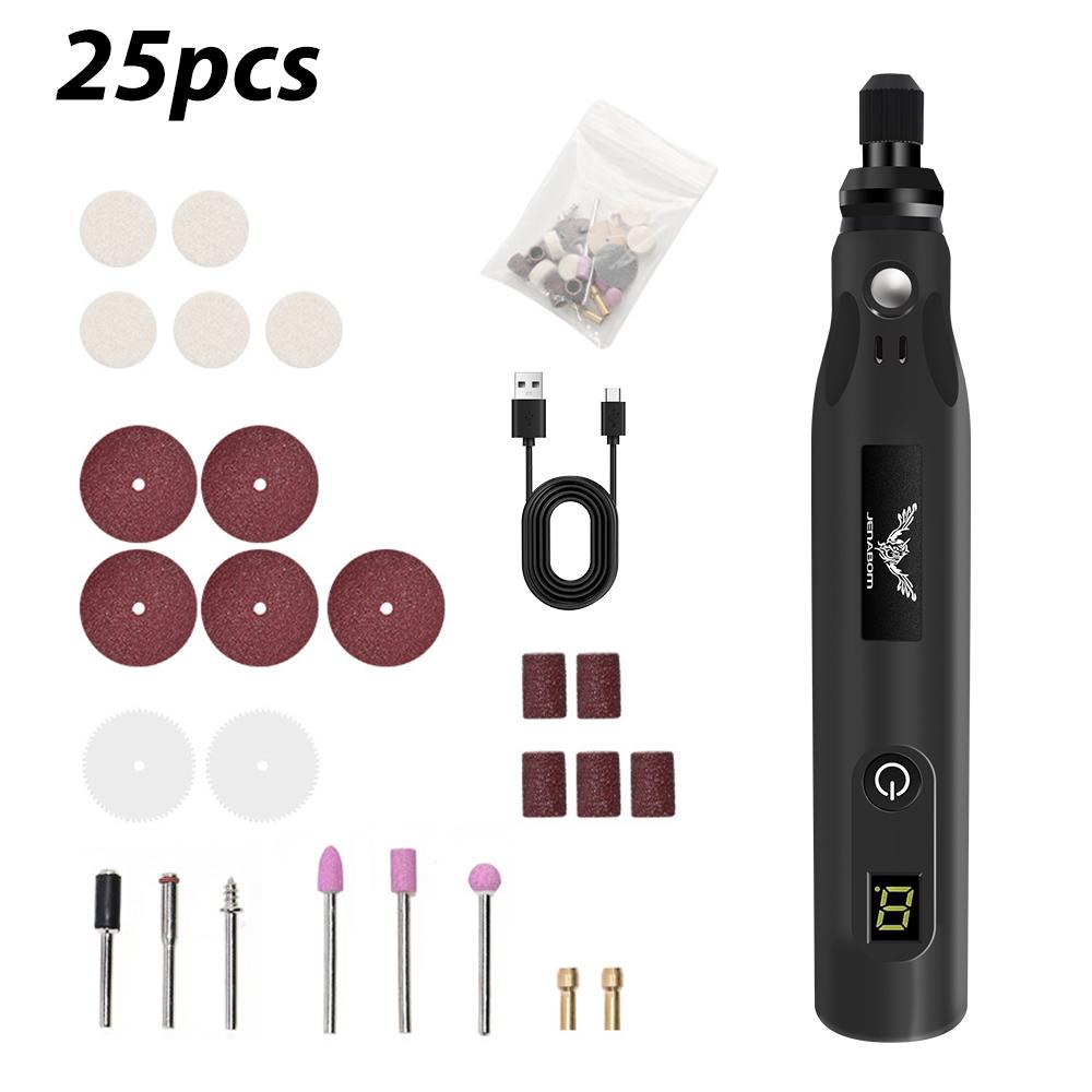 

25/39 шт. JENABOM черный электрический шлифовальный USB зарядка портативный многофункциональный электрический инструмент, подходящий для любителей DIY и мастеров