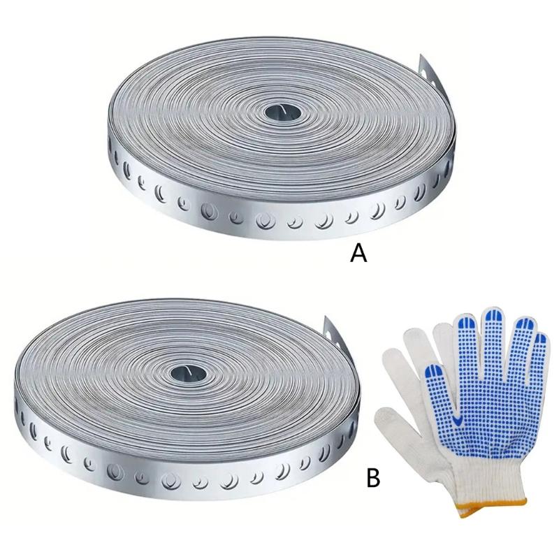15m Galvanized Metal Strapping Punched Holes Metal Strap for Pipe Support and Sheet Metal Processing Fixing