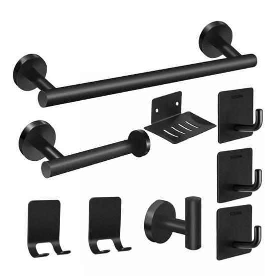 

Держатель для полотенец для рук, прочный, выдерживающий нагрузку, антикоррозионный, простая установка, современный дизайн, набор для хранения полотенец для рук чёрный