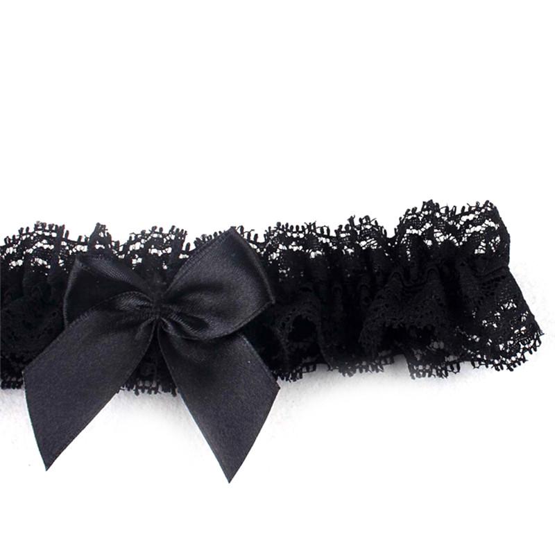 White/Black Lace Ribbon Bowknot Wedding Bridal Hen Gift Garters Adjust Legring
