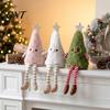 Cozy Aesthetic Room Accents Christmas Tree Plush Ornament with Dangling Legs, Cute Soft Stuffed Figure, Healing Style Plushie Doll for Home