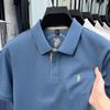 STORN Sommar Broderad Krage T-shirt för Herrar, Casual, Business, Kortärmad Pikétröja, Kortärmad Topp