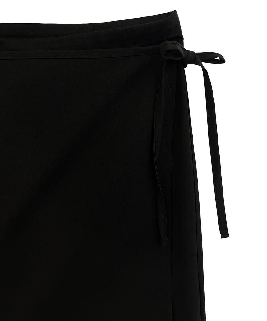 Opeuntaib Skirt Layered Wide Pants (Black)