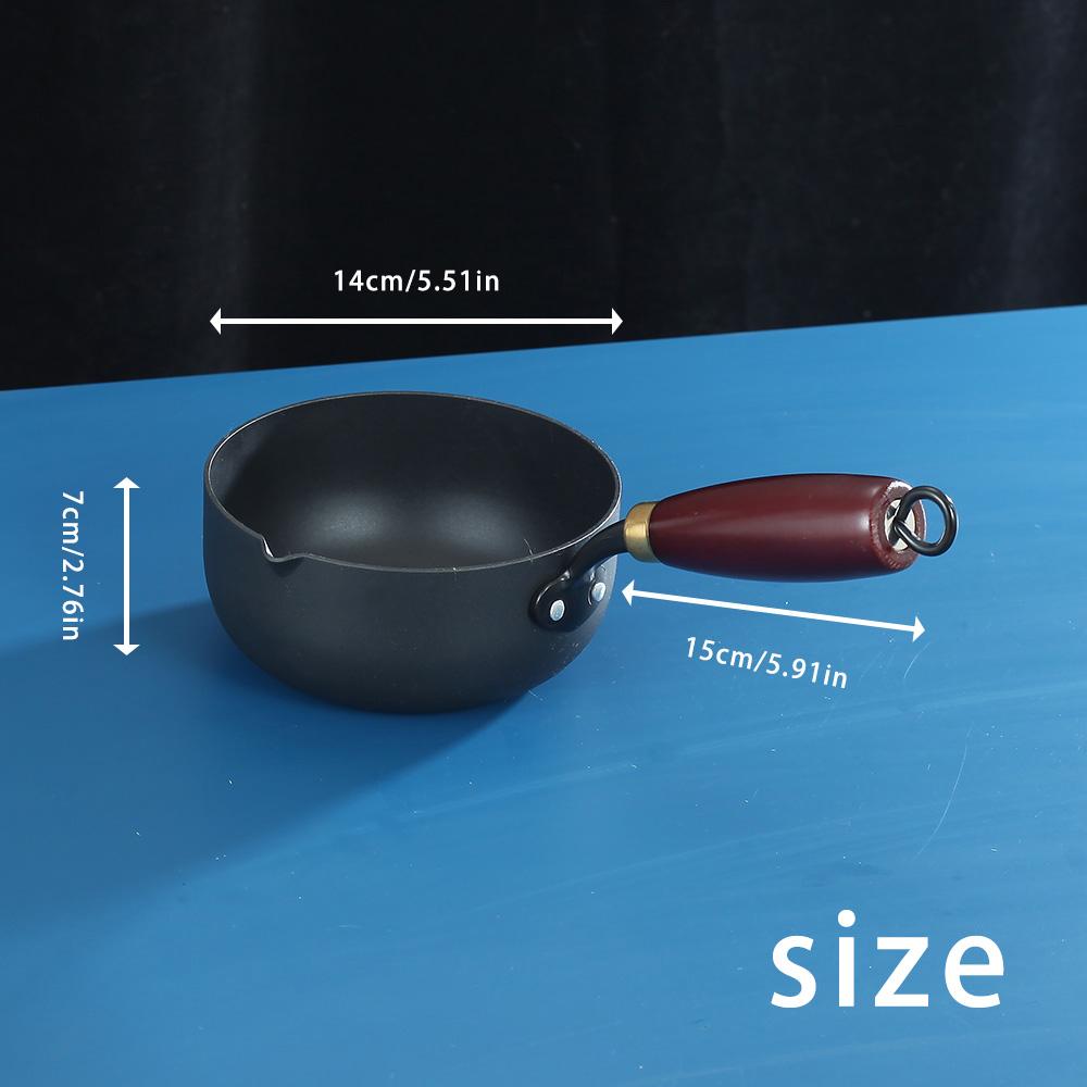 

Маленький чугунный котелок, без покрытия и утолщенный 5,51-дюймовый маленький котелок, глубокий, подходит для индукционных и газовых плит чёрный