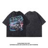 51 Hip Hop Wild Racing American Street Vibe Pure Cotton T-shirt Boys Ins Worn Looking Washed-out 250G Heavy Weight Short Sleeve