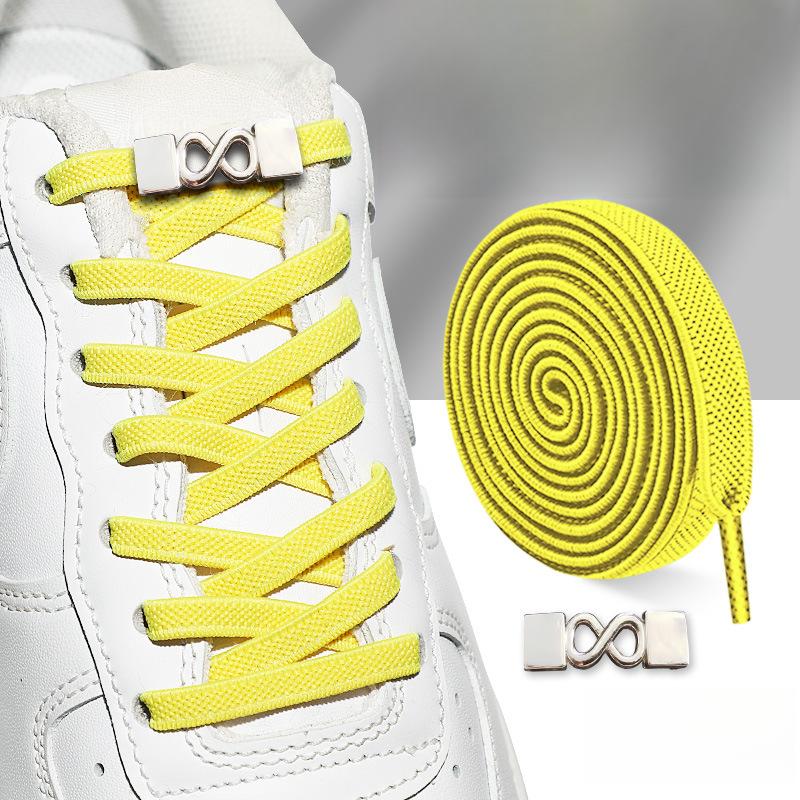 Schnürsenkel mit Acht-Zeichen-Schnalle für Herren, flache elastische, elastische und feste Schnürsenkel